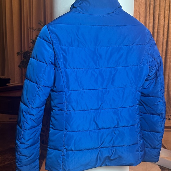 Love Moschino Blue Quilted Puffer Jacket Heart Zipper Designer - Picture 6 of 11